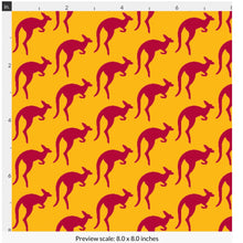 Load image into Gallery viewer, FACE MASK Crimson Kangaroos with Gold Background
