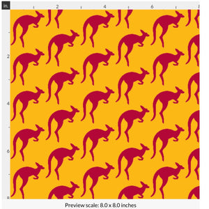 FACE MASK Crimson Kangaroos with Gold Background