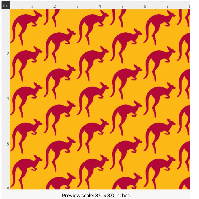 FACE MASK Crimson Kangaroos with Gold Background